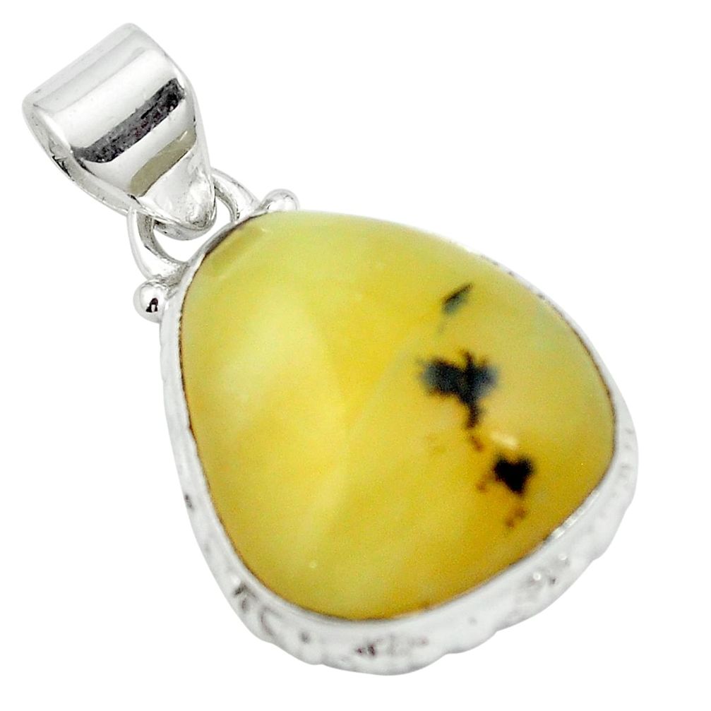 Natural yellow opal 925 sterling silver pendant jewelry m52116