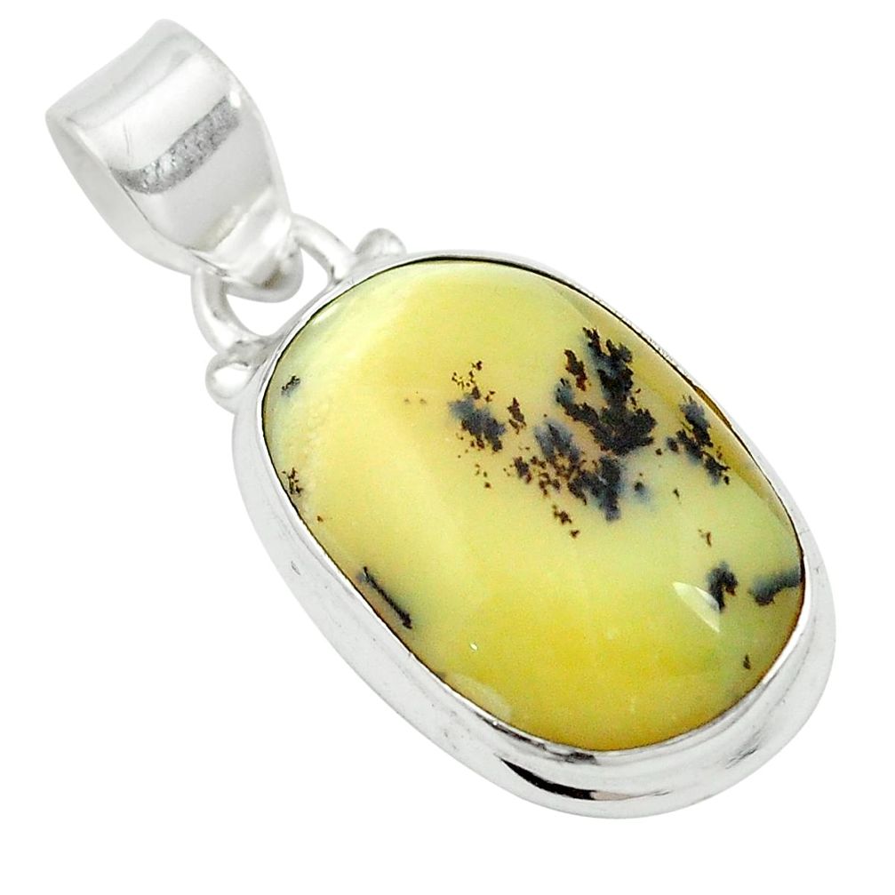 Natural yellow opal 925 sterling silver pendant jewelry m52118