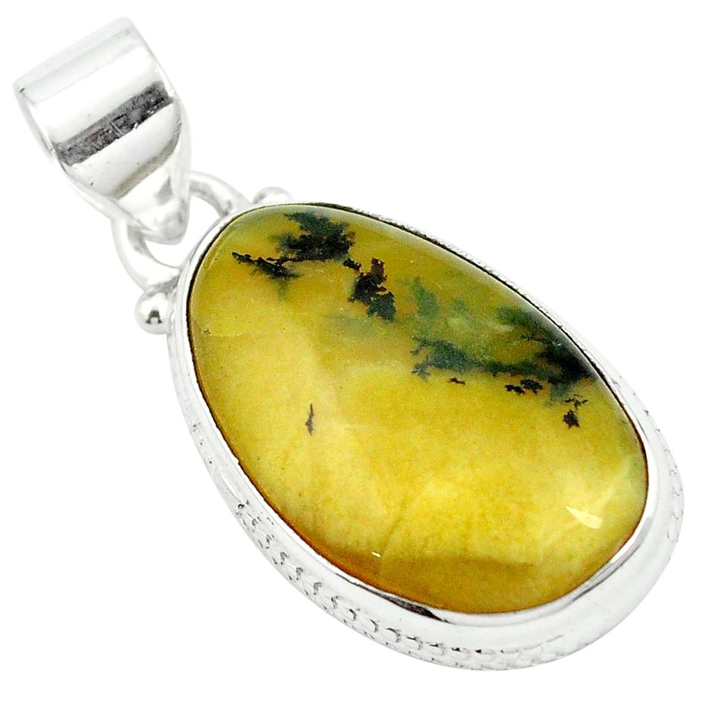925 sterling silver natural yellow opal fancy shape pendant jewelry m52119