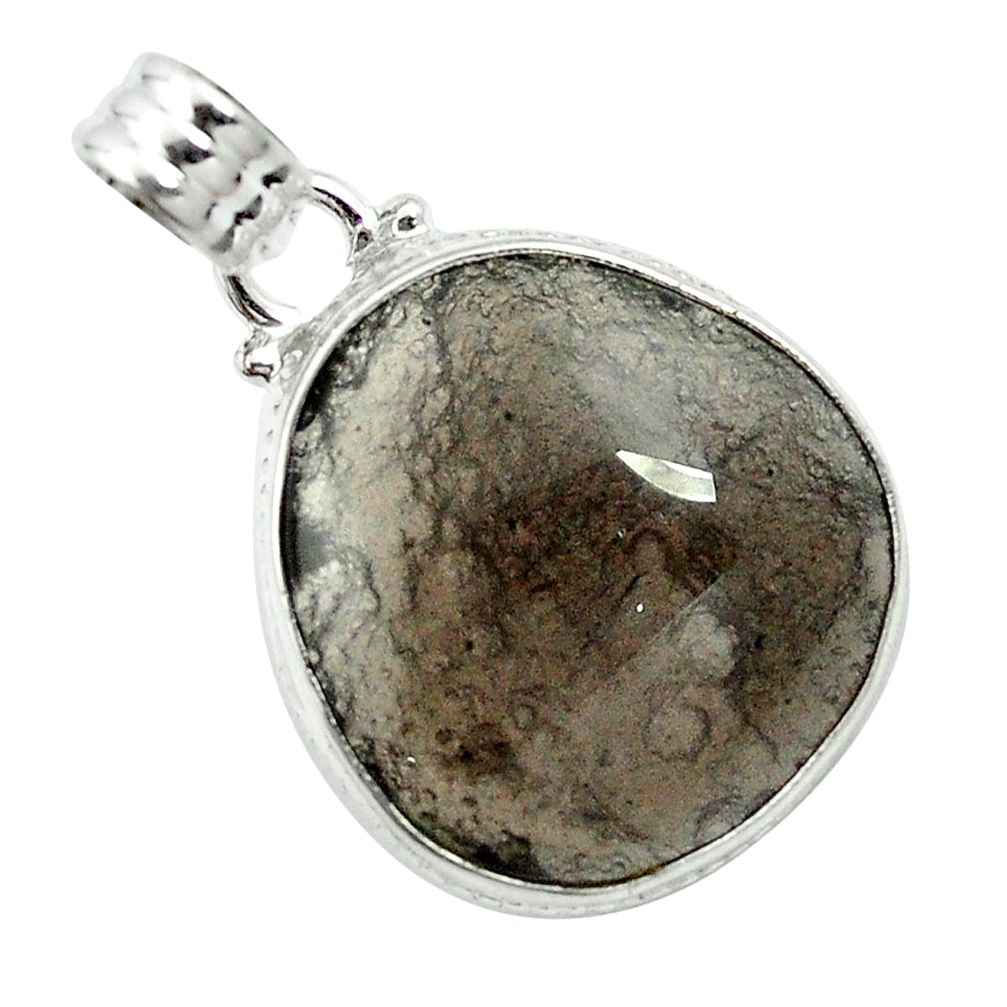 Natural brown agni manitite 925 sterling silver pendant jewelry m52134