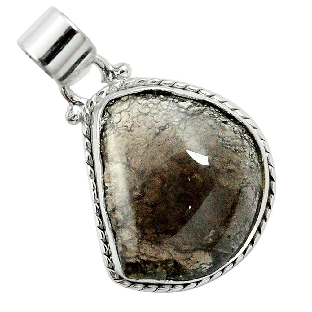 Natural brown agni manitite 925 sterling silver pendant jewelry m52136