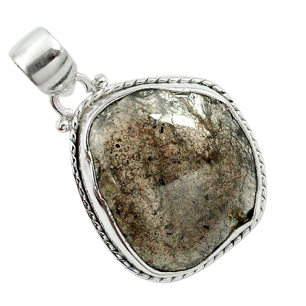 925 sterling silver natural brown agni manitite pendant jewelry m52137