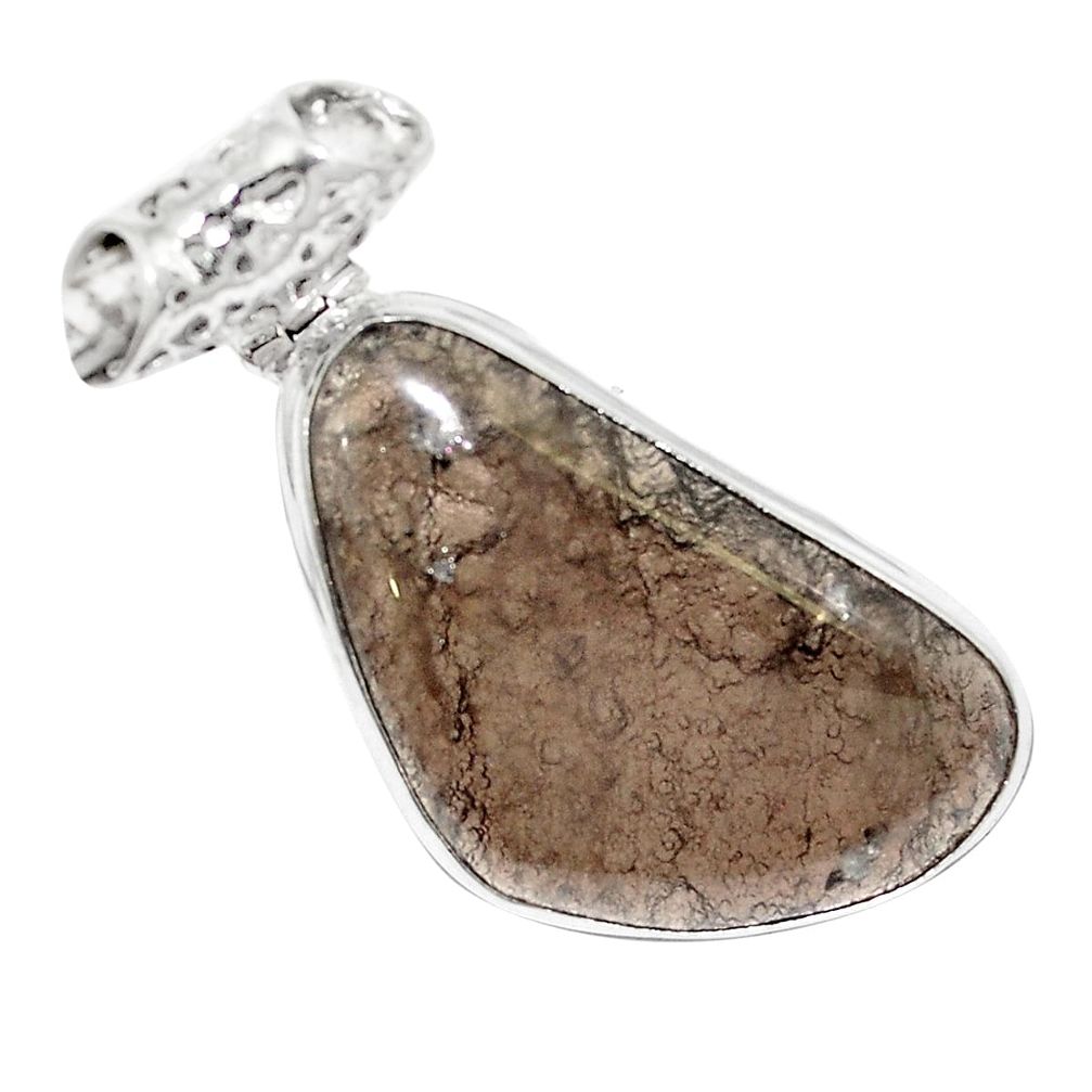 Natural brown agni manitite 925 sterling silver pendant jewelry m52143