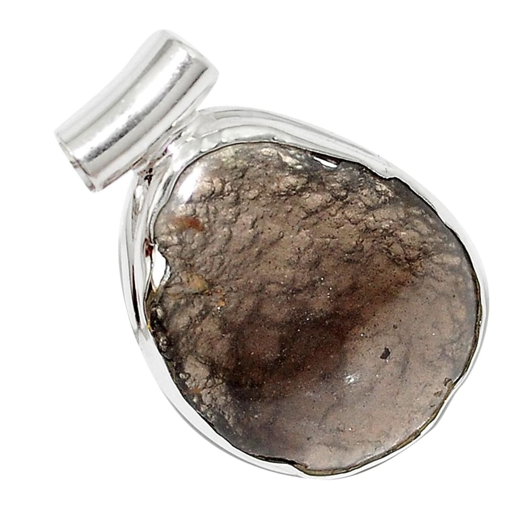 Natural brown agni manitite 925 sterling silver pendant jewelry m52147