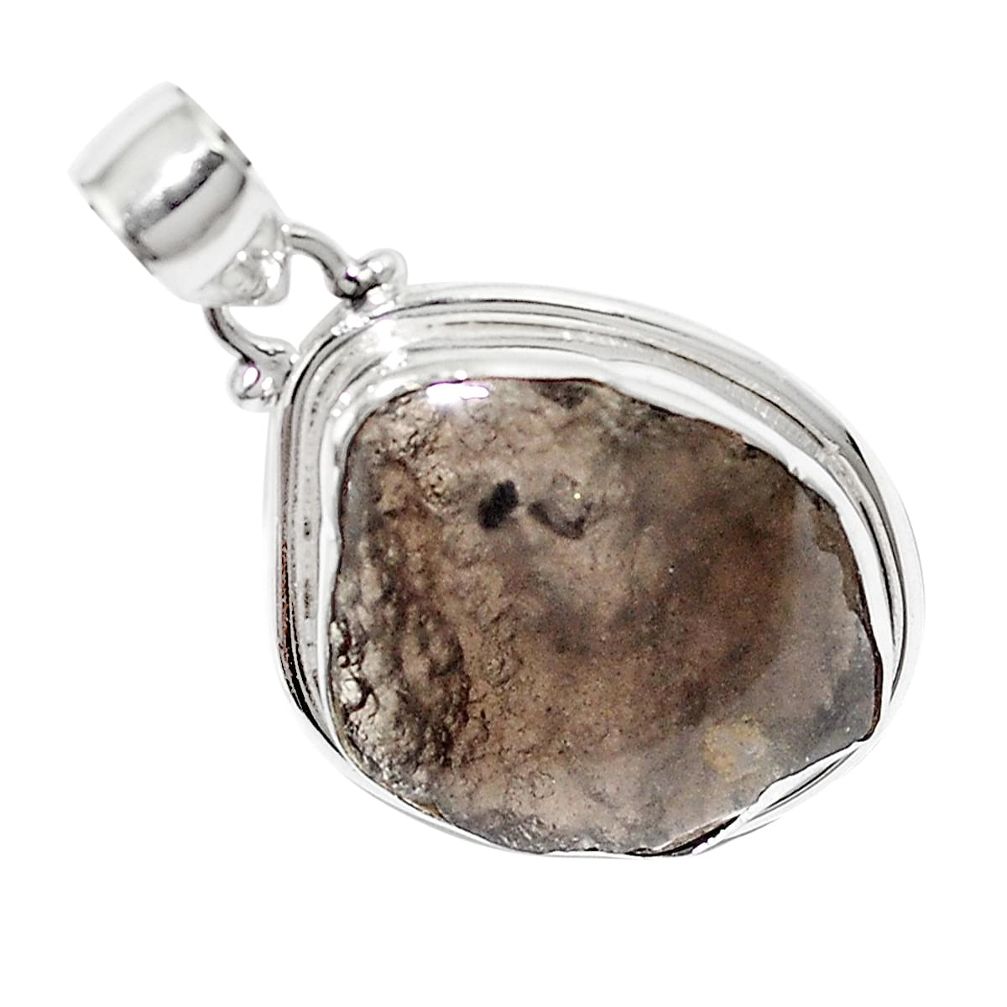Natural brown agni manitite 925 sterling silver pendant jewelry m52150