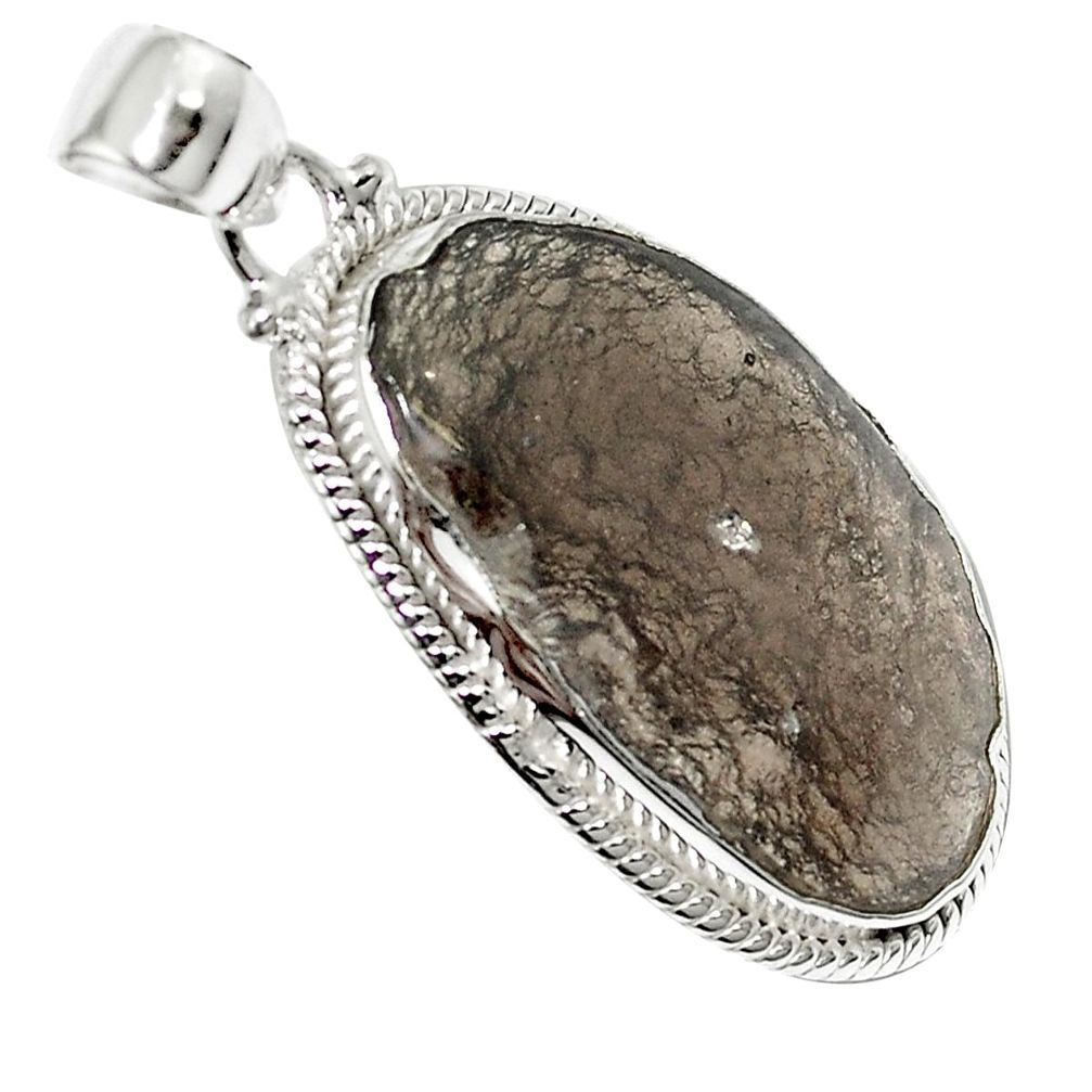 Natural brown agni manitite 925 sterling silver pendant jewelry m52155