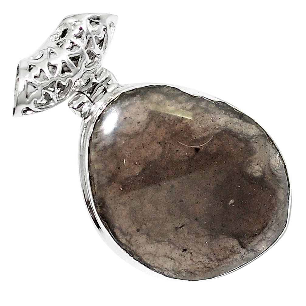 Natural brown agni manitite 925 sterling silver pendant jewelry m52158