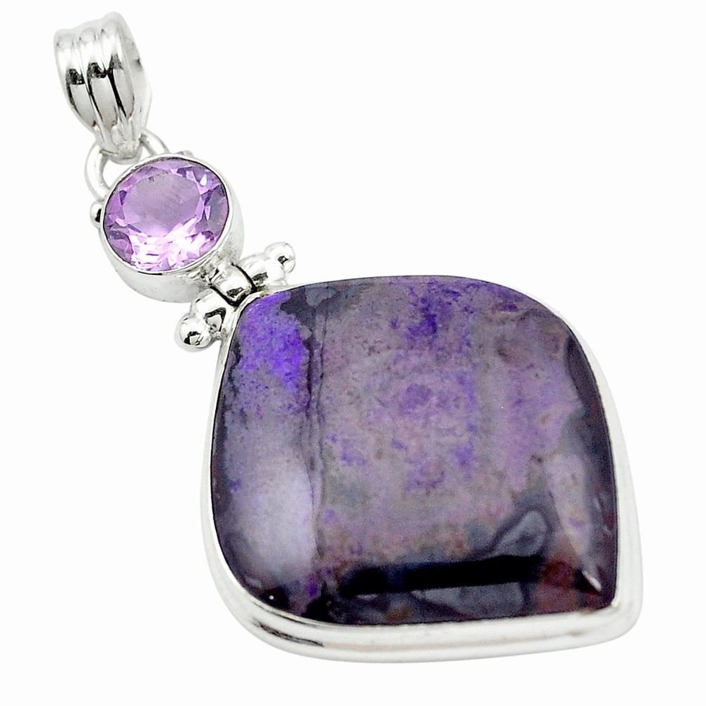 31.40cts natural purple sugilite amethyst 925 sterling silver pendant m52201