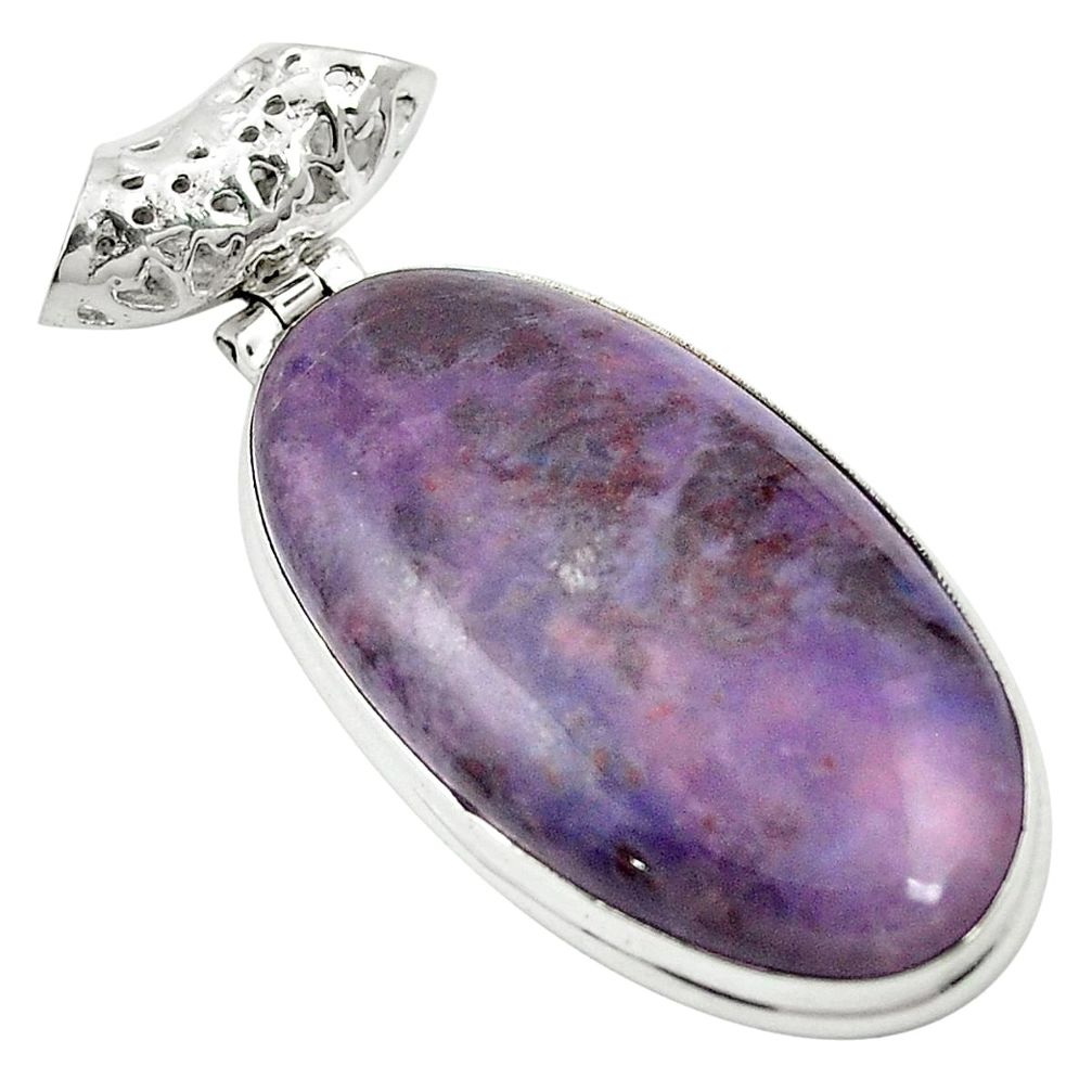 35.73cts natural purple sugilite 925 sterling silver pendant jewelry m52208