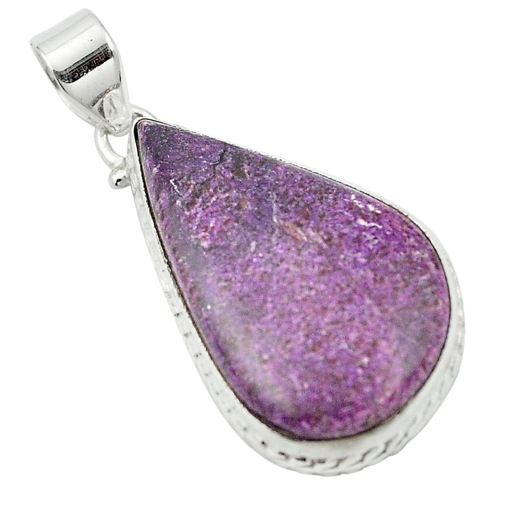 20.88cts natural purple sugilite 925 sterling silver pendant jewelry m52211