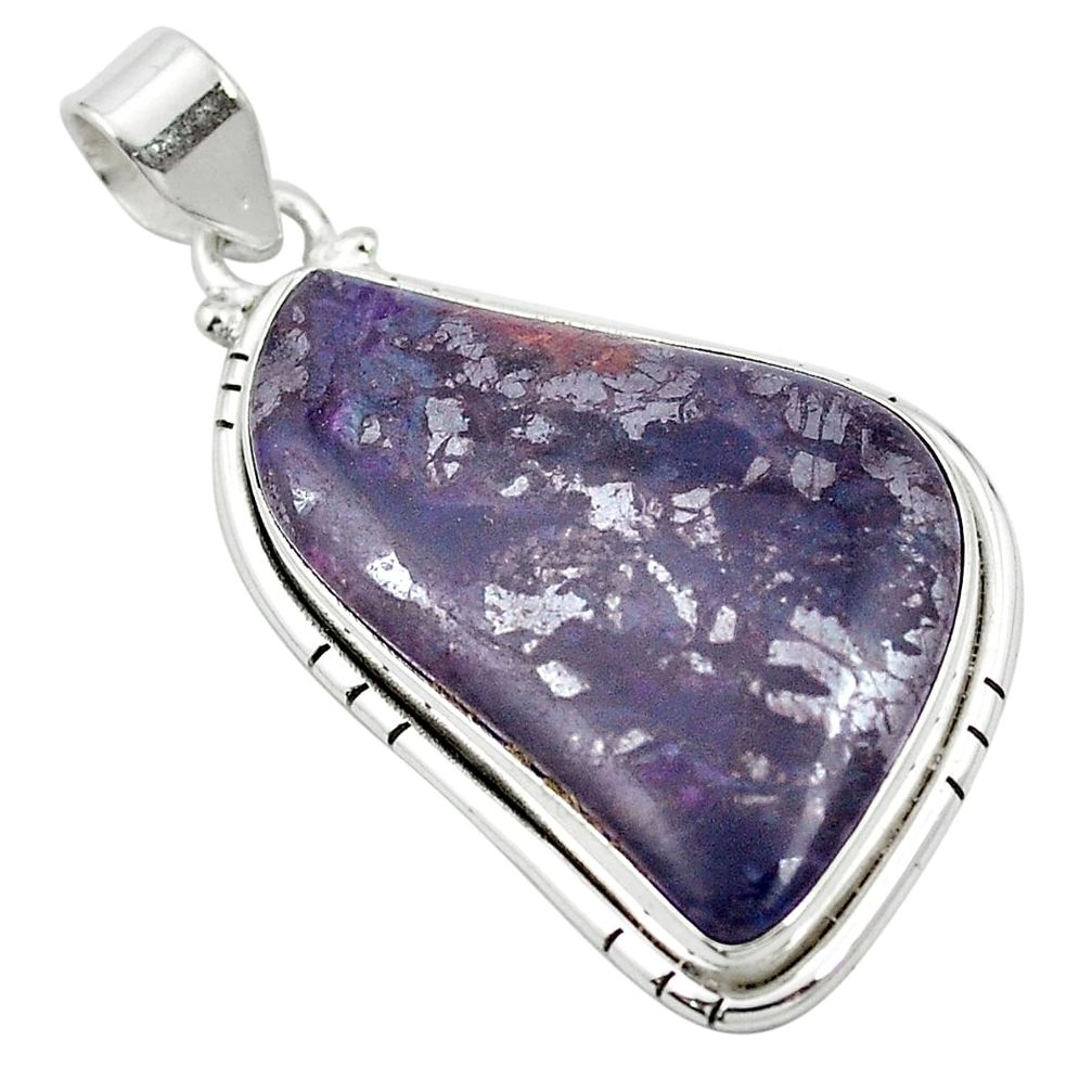 30.97cts natural purple sugilite 925 sterling silver pendant jewelry m52216