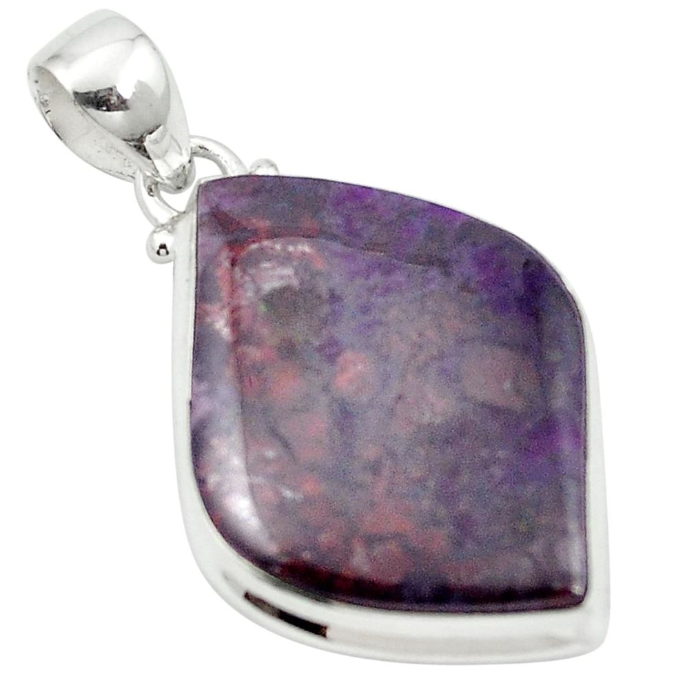 18.60cts natural purple sugilite 925 sterling silver pendant jewelry m52218