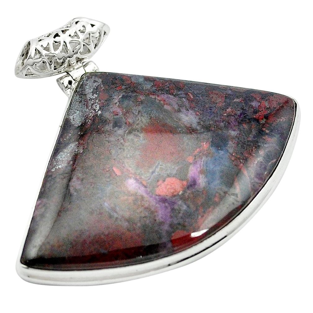 59.41cts natural purple sugilite 925 sterling silver pendant jewelry m52219