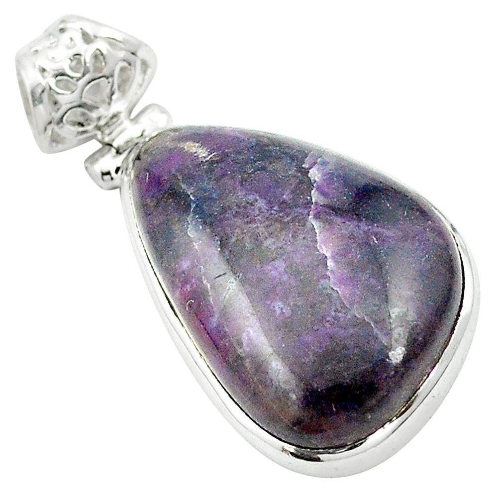 24.46cts natural purple sugilite 925 sterling silver pendant jewelry m52221