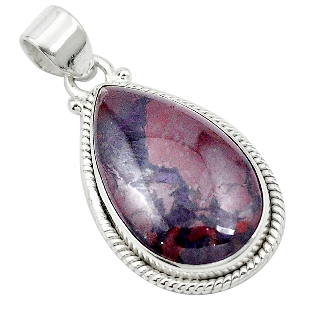 18.60cts natural purple sugilite 925 sterling silver pendant jewelry m52228