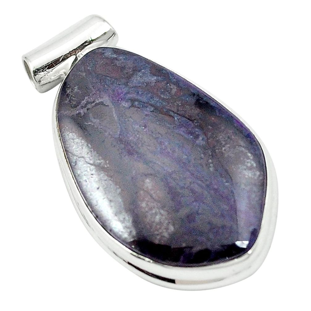 22.46cts natural purple sugilite 925 sterling silver pendant jewelry m52238