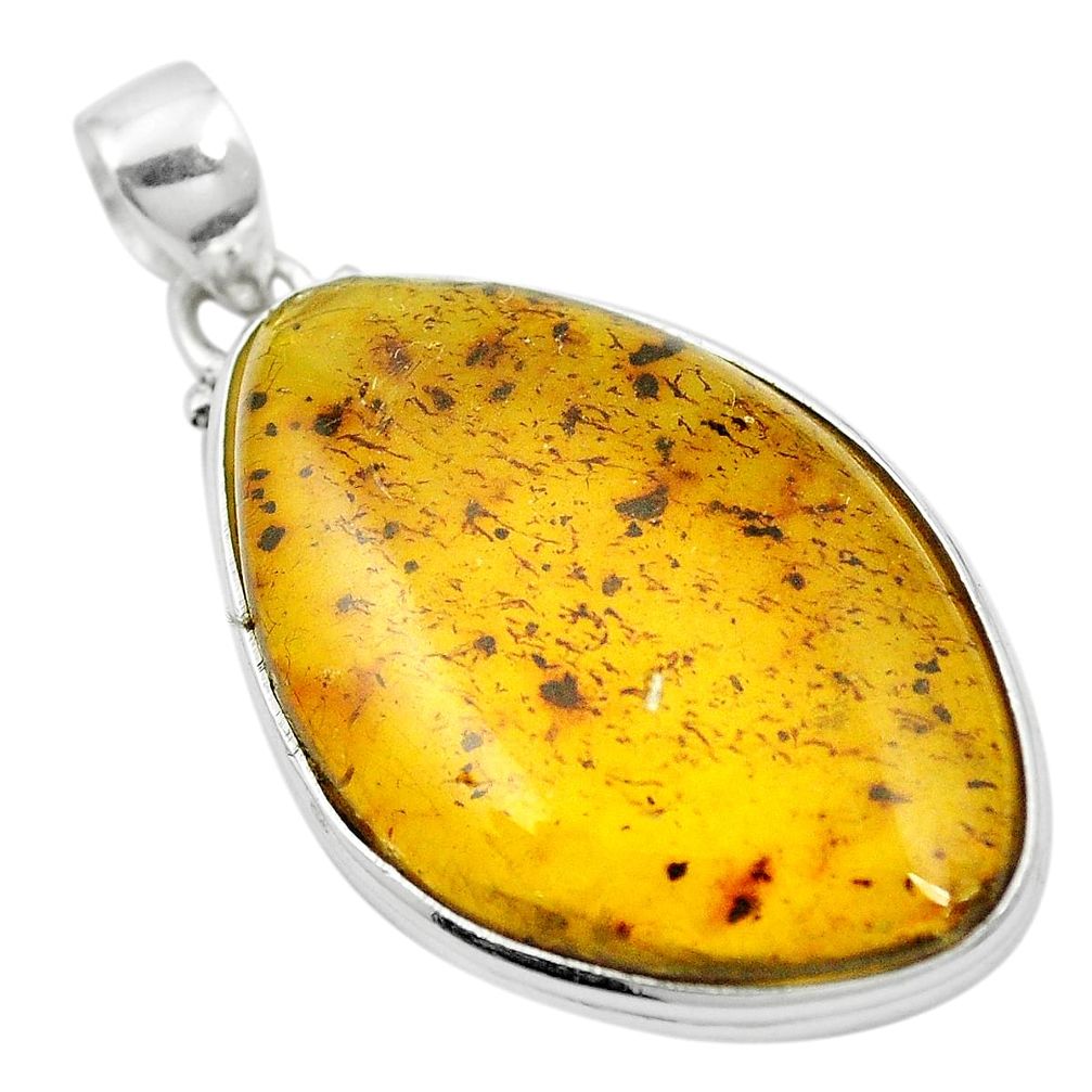 925 sterling silver natural green amber from colombia pendant jewelry m52277