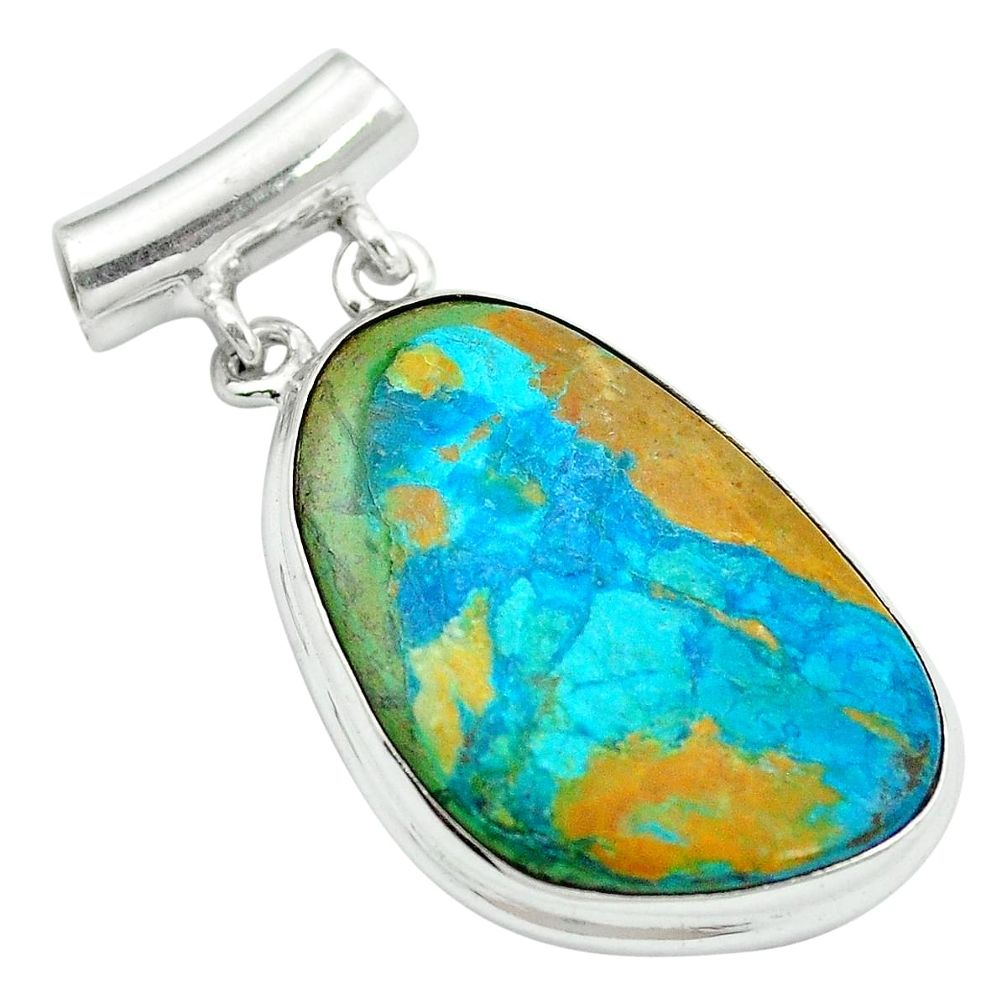 Natural blue opaline 925 sterling silver pendant jewelry m52296