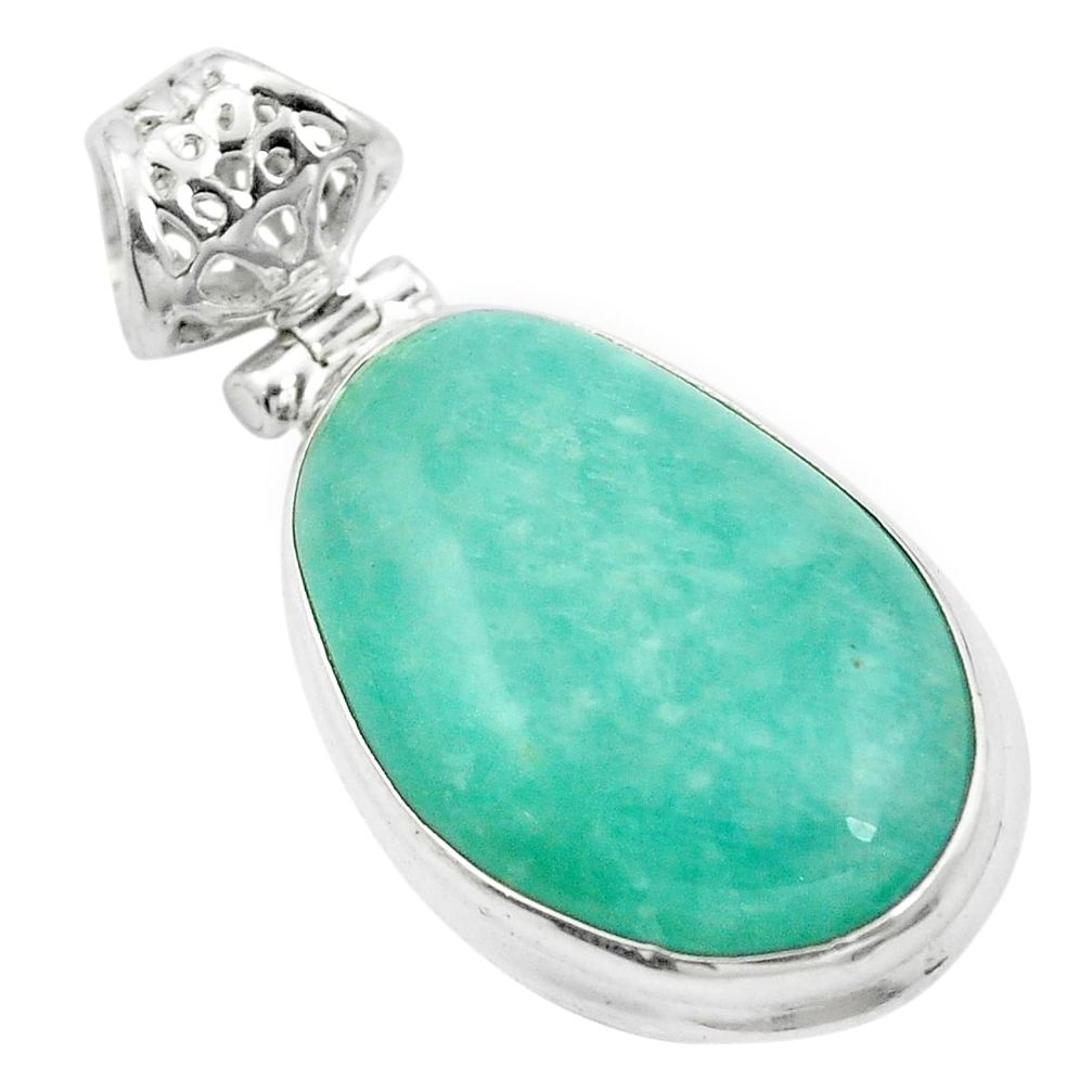 925 sterling silver natural green peruvian amazonite pendant jewelry m52312