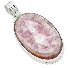 Natural purple muscovite 925 sterling silver pendant jewelry m52341
