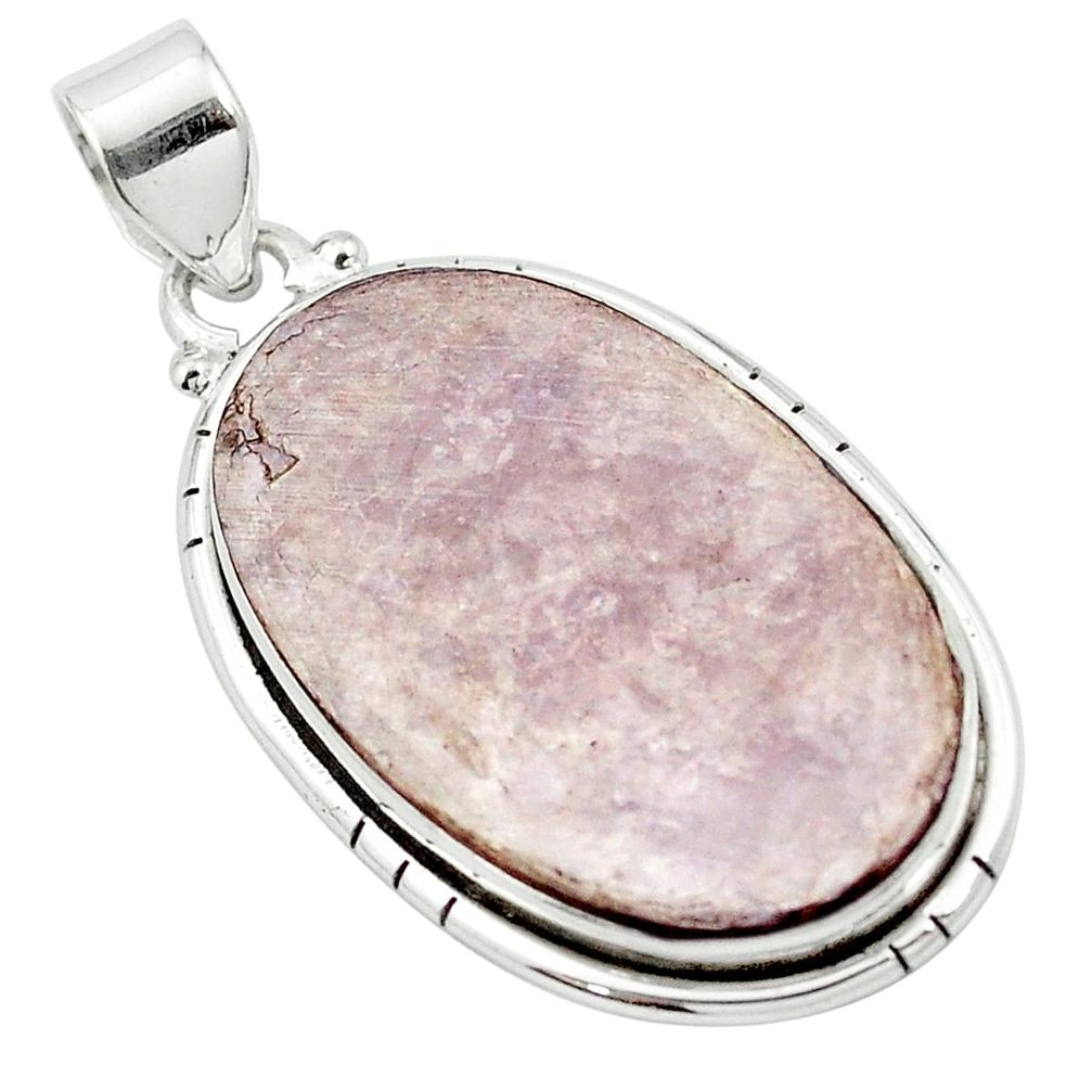Natural purple muscovite 925 sterling silver pendant jewelry m52342