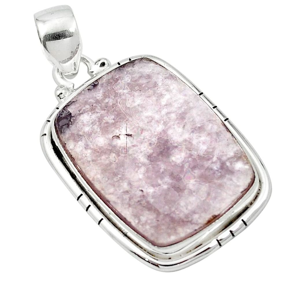 925 sterling silver natural purple muscovite octagan pendant jewelry m52344