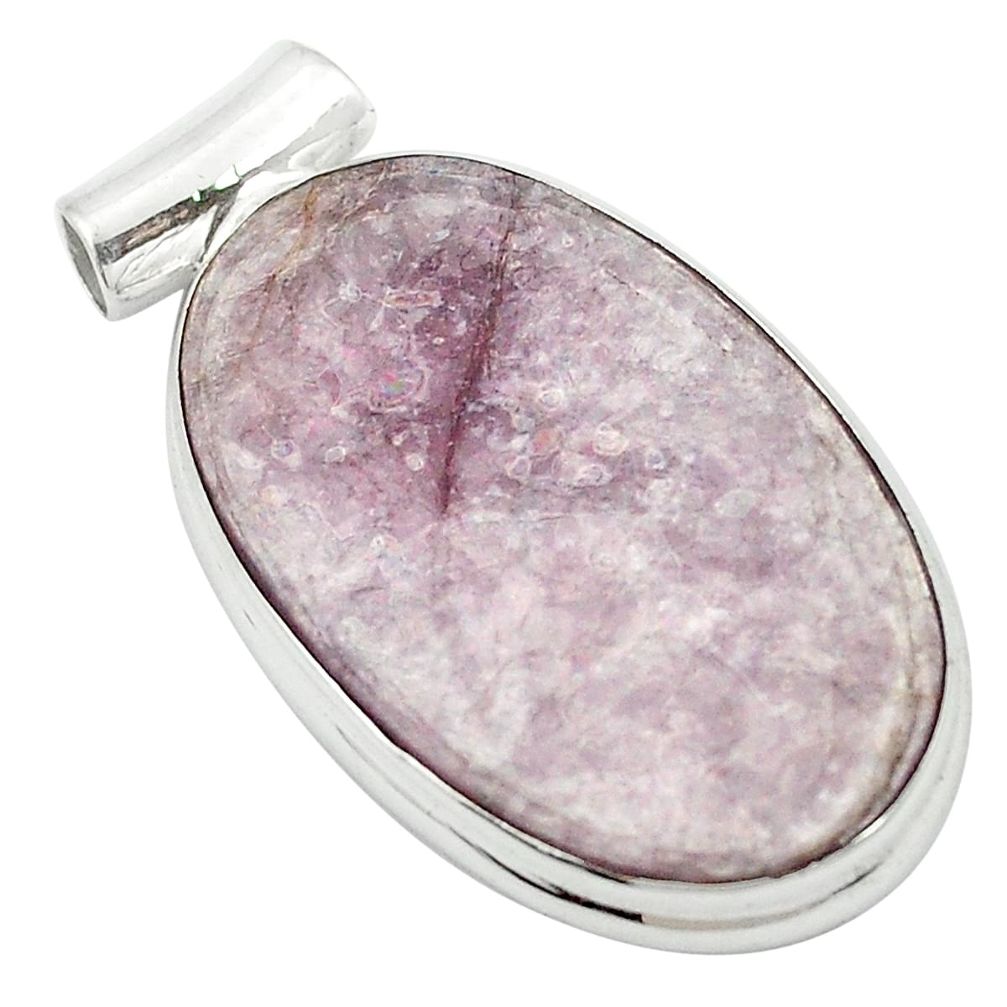 Natural purple muscovite 925 sterling silver pendant jewelry m52348