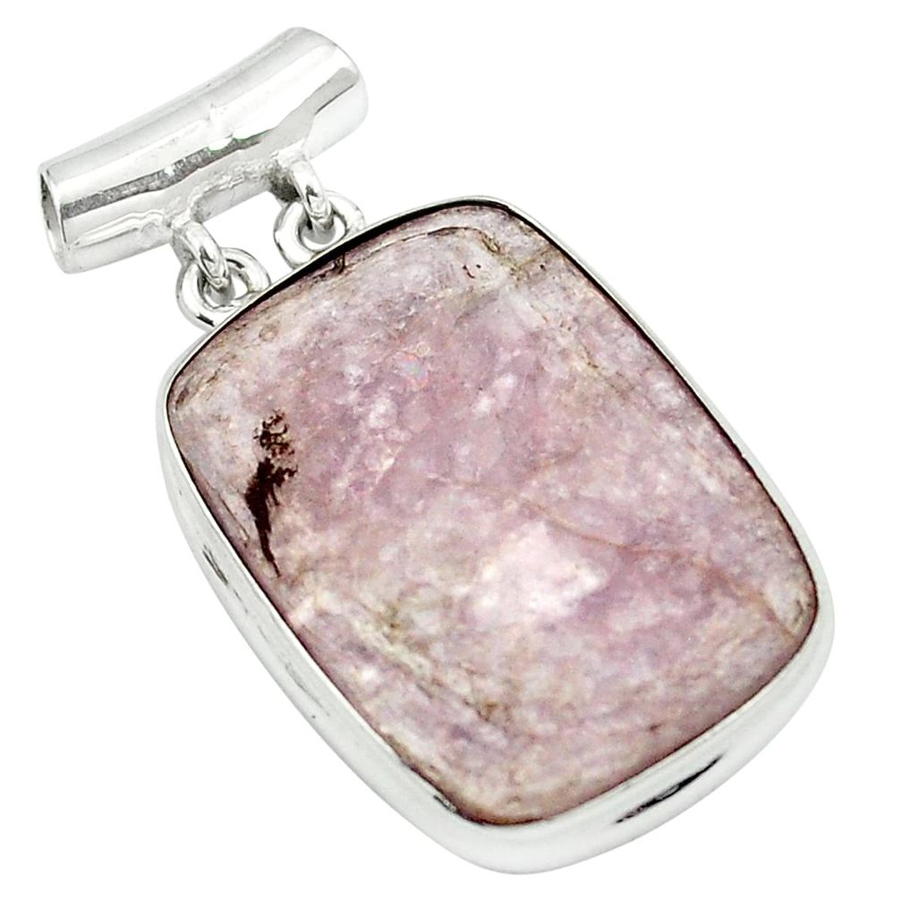 Natural purple muscovite 925 sterling silver pendant jewelry m52349