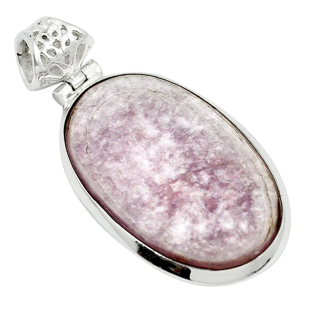 925 sterling silver natural purple muscovite oval pendant jewelry m52352