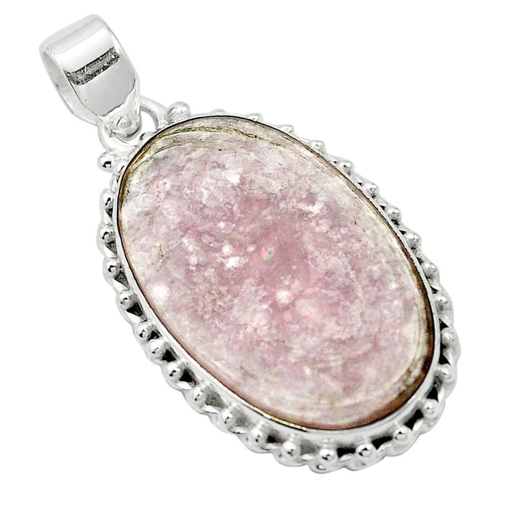 Natural purple muscovite 925 sterling silver pendant jewelry m52356