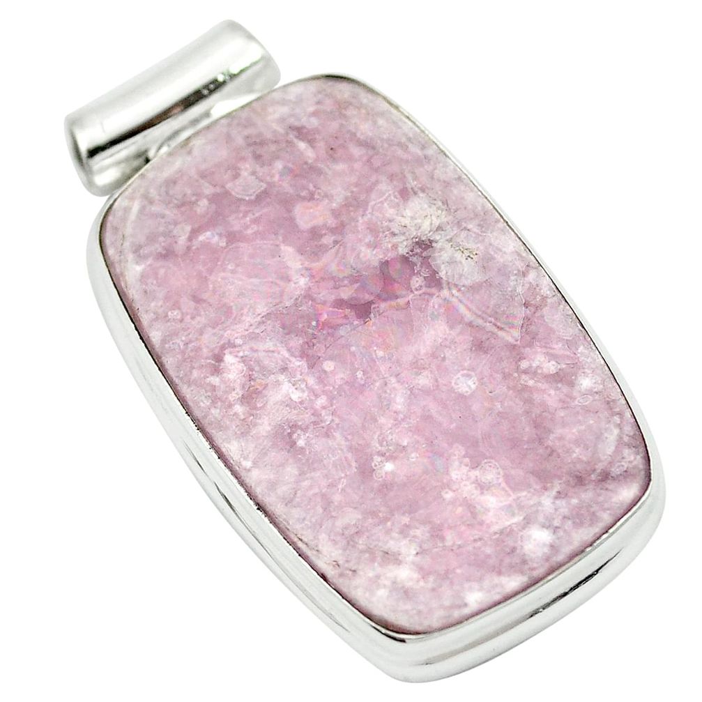Natural purple muscovite 925 sterling silver pendant jewelry m52363