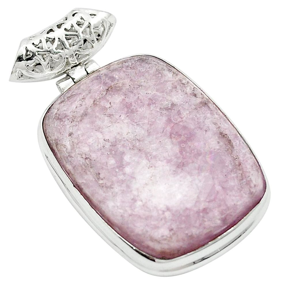 Natural purple muscovite 925 sterling silver pendant jewelry m52375