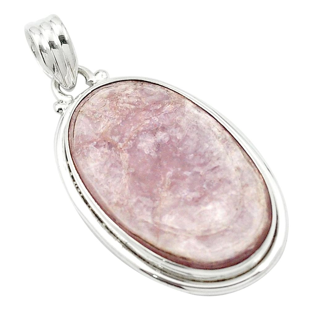 Natural purple muscovite 925 sterling silver pendant jewelry m52376