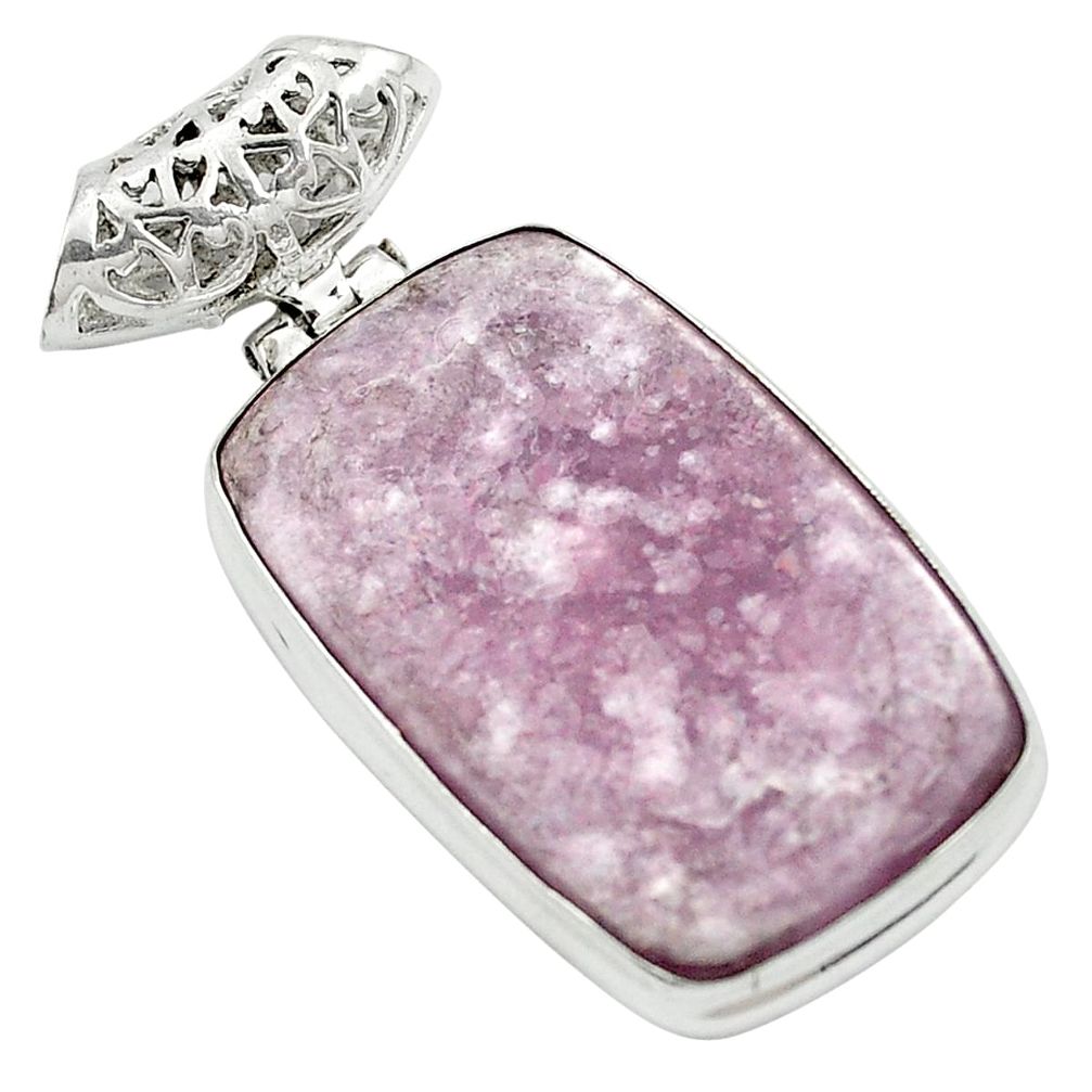 Natural purple muscovite 925 sterling silver pendant jewelry m52380