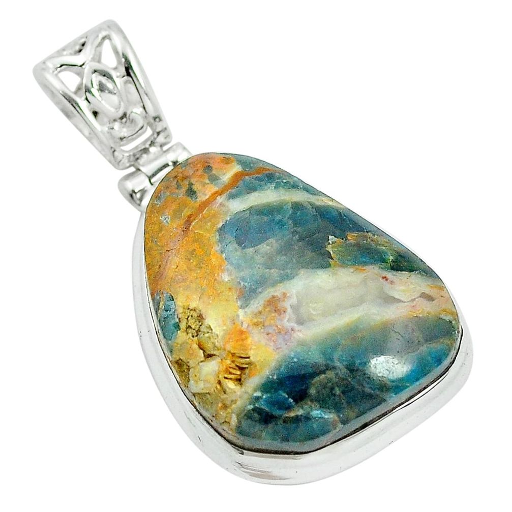 925 sterling silver natural orange apatite (madagascar) fancy pendant m52409