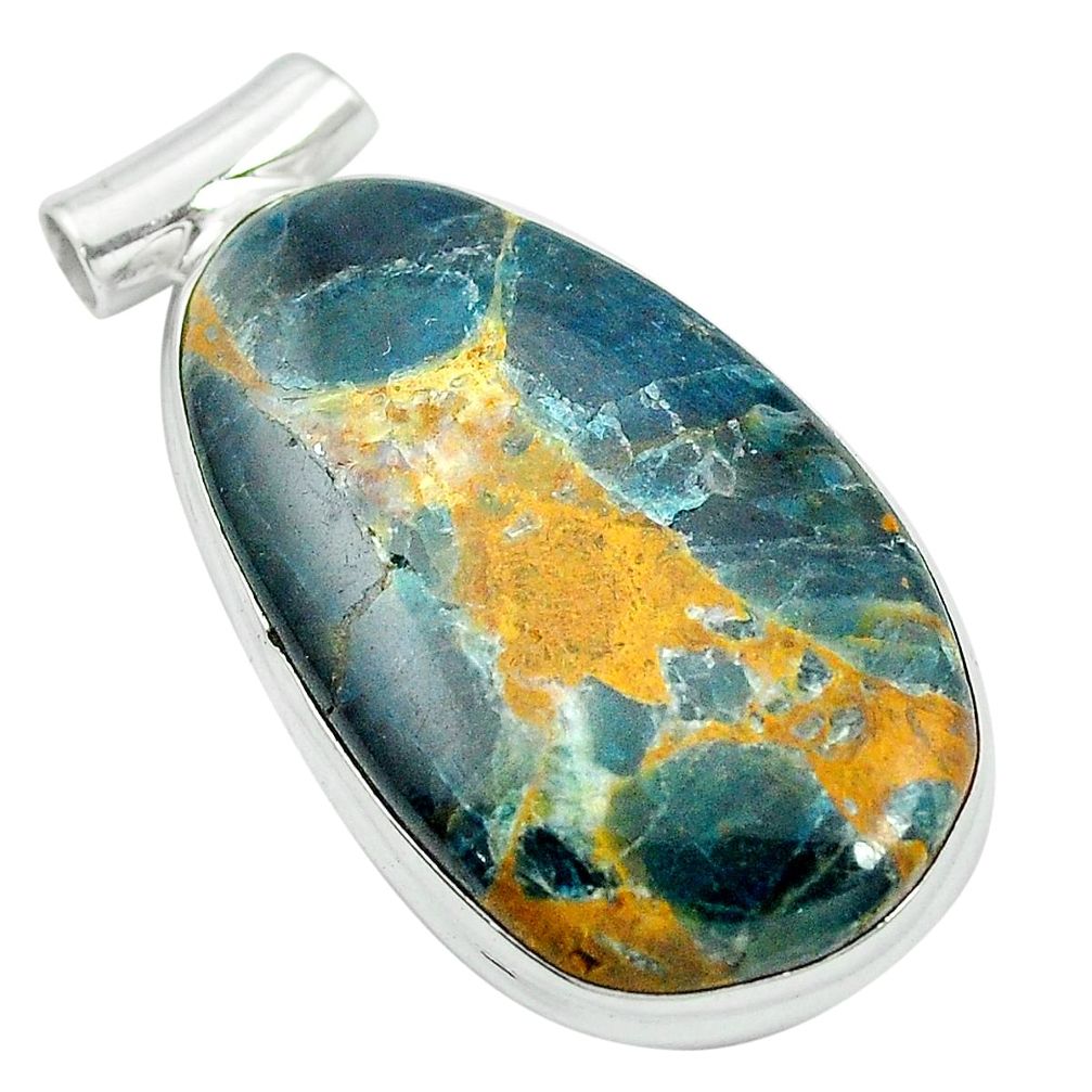 Natural orange apatite (madagascar) 925 sterling silver pendant m52418