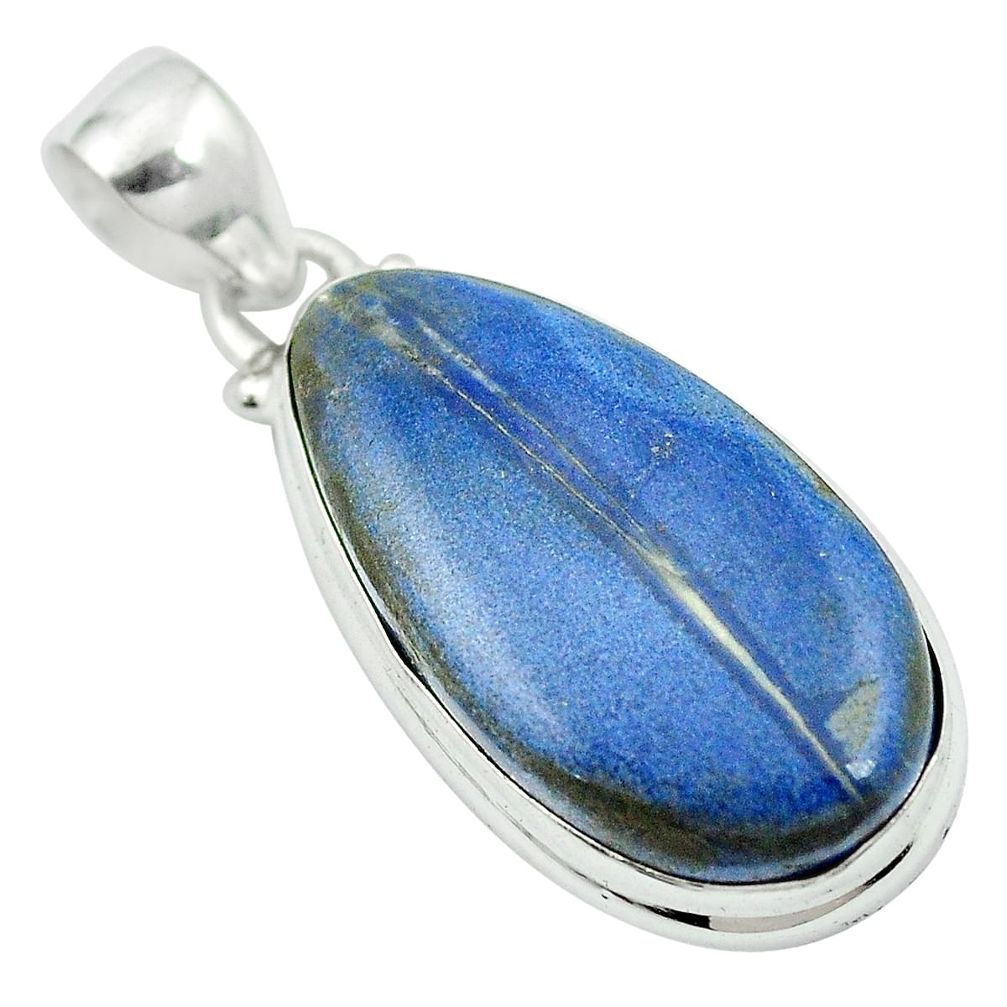 Natural blue dumortierite 925 sterling silver pendant jewelry m52498
