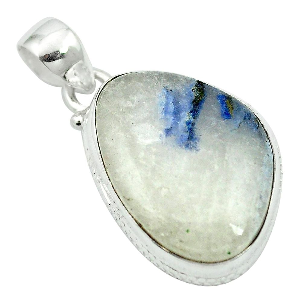 Natural blue dumortierite 925 sterling silver pendant jewelry m52503