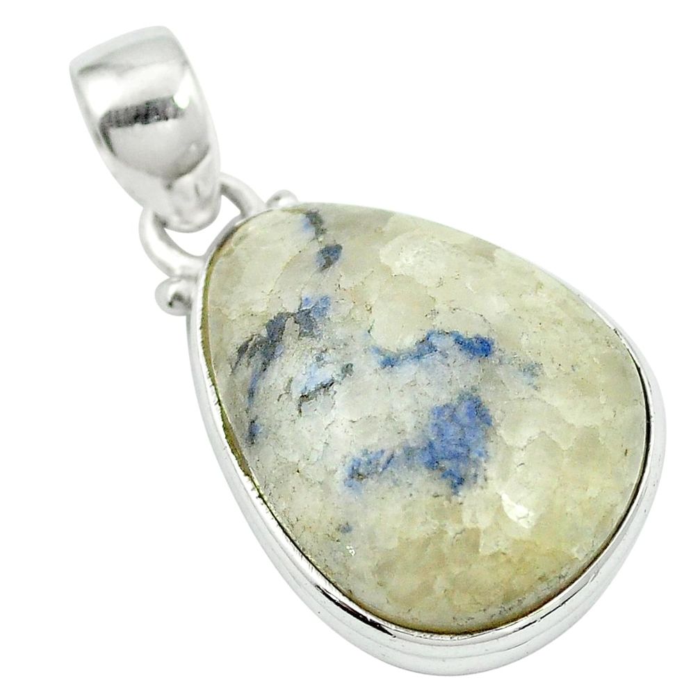 Natural blue dumortierite 925 sterling silver pendant jewelry m52508