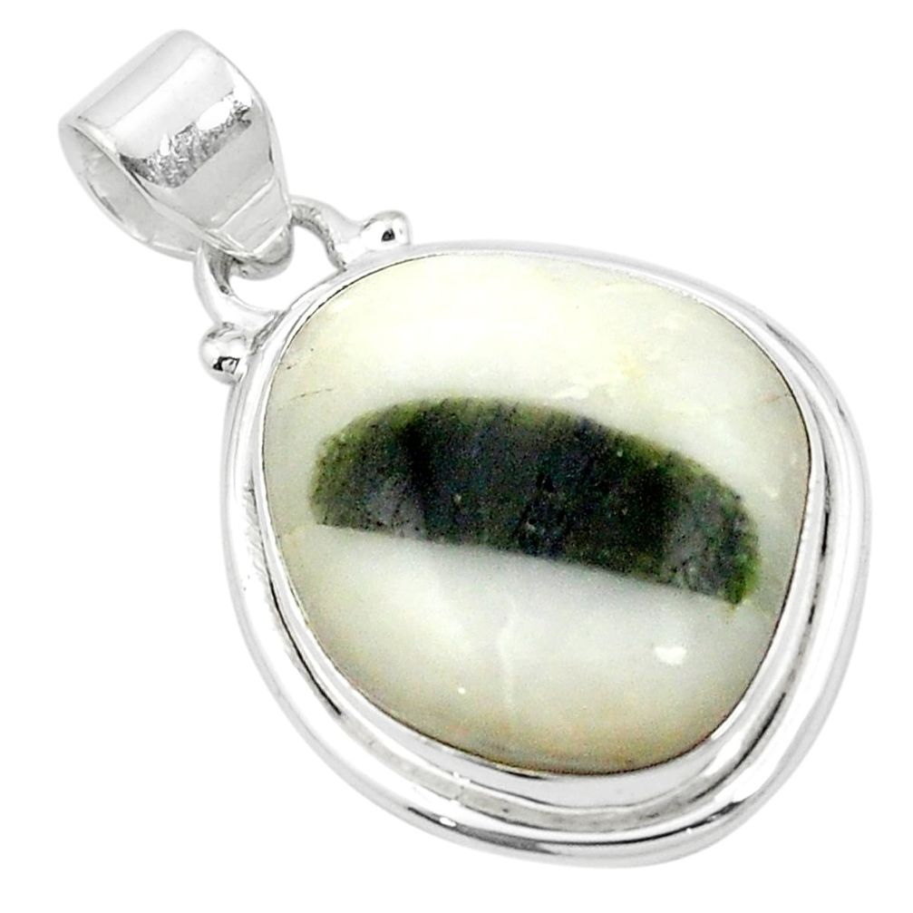 925 sterling silver natural green tourmaline in quartz pendant jewelry m52540