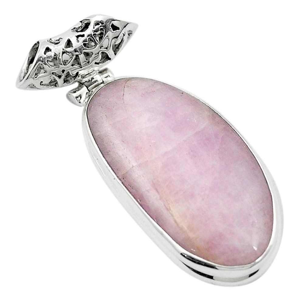 20.70cts natural pink kunzite 925 sterling silver pendant jewelry m52839
