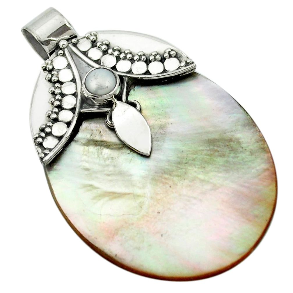 Natural blister pearl pearl 925 sterling silver pendant jewelry m53530