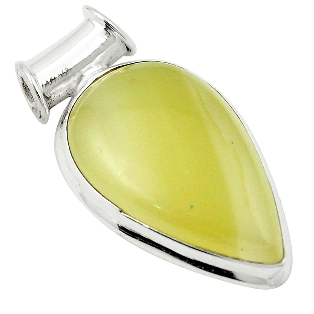 Natural olive opal 925 sterling silver pendant jewelry m53842