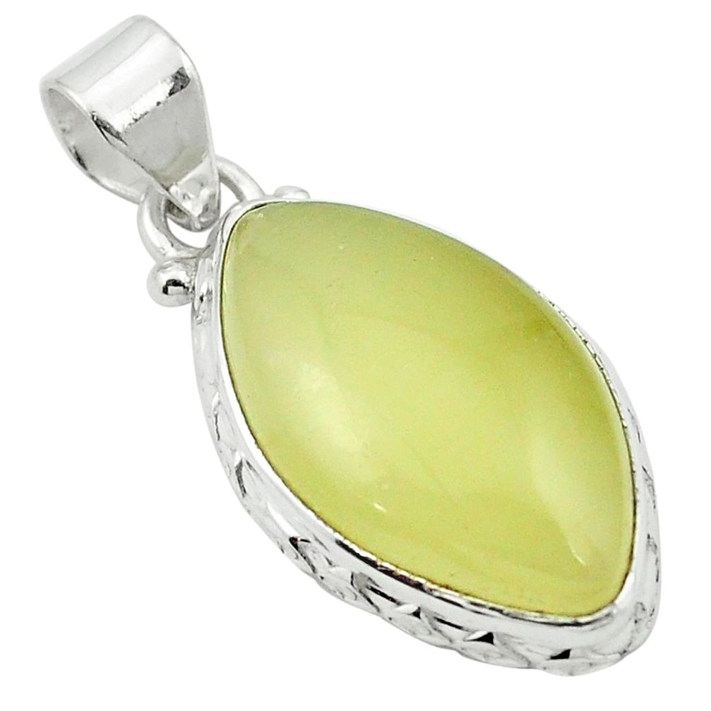 Natural olive opal 925 sterling silver pendant jewelry m53843