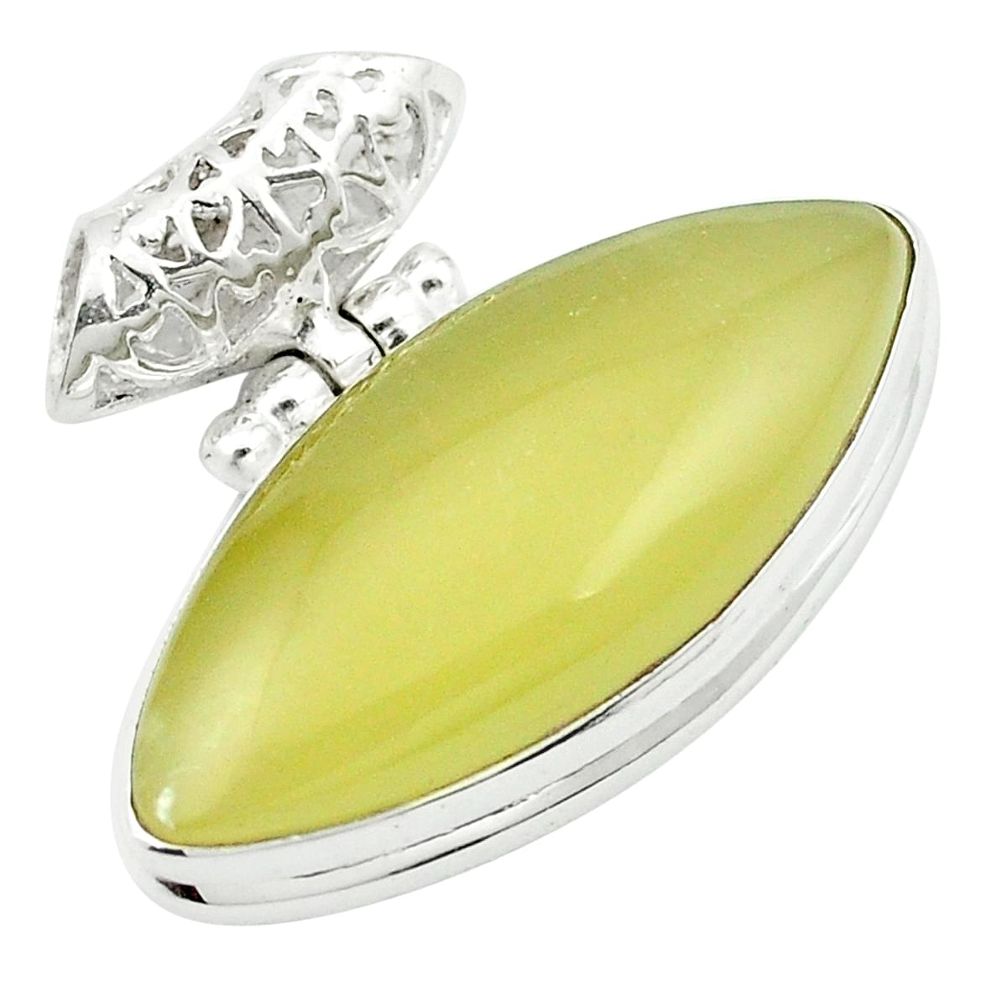 925 sterling silver natural olive opal marquise pendant jewelry m53844