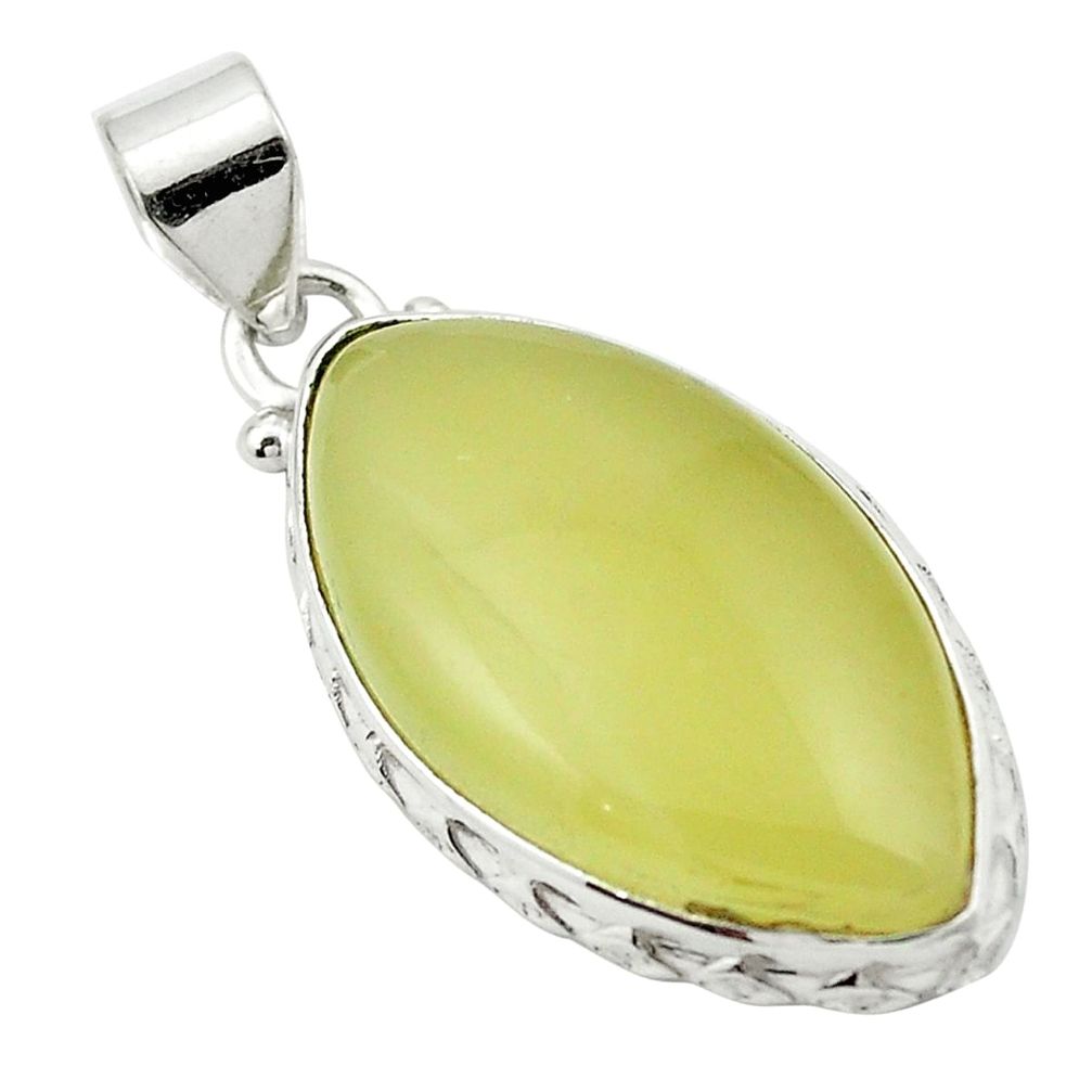 Natural olive opal 925 sterling silver pendant jewelry m53855