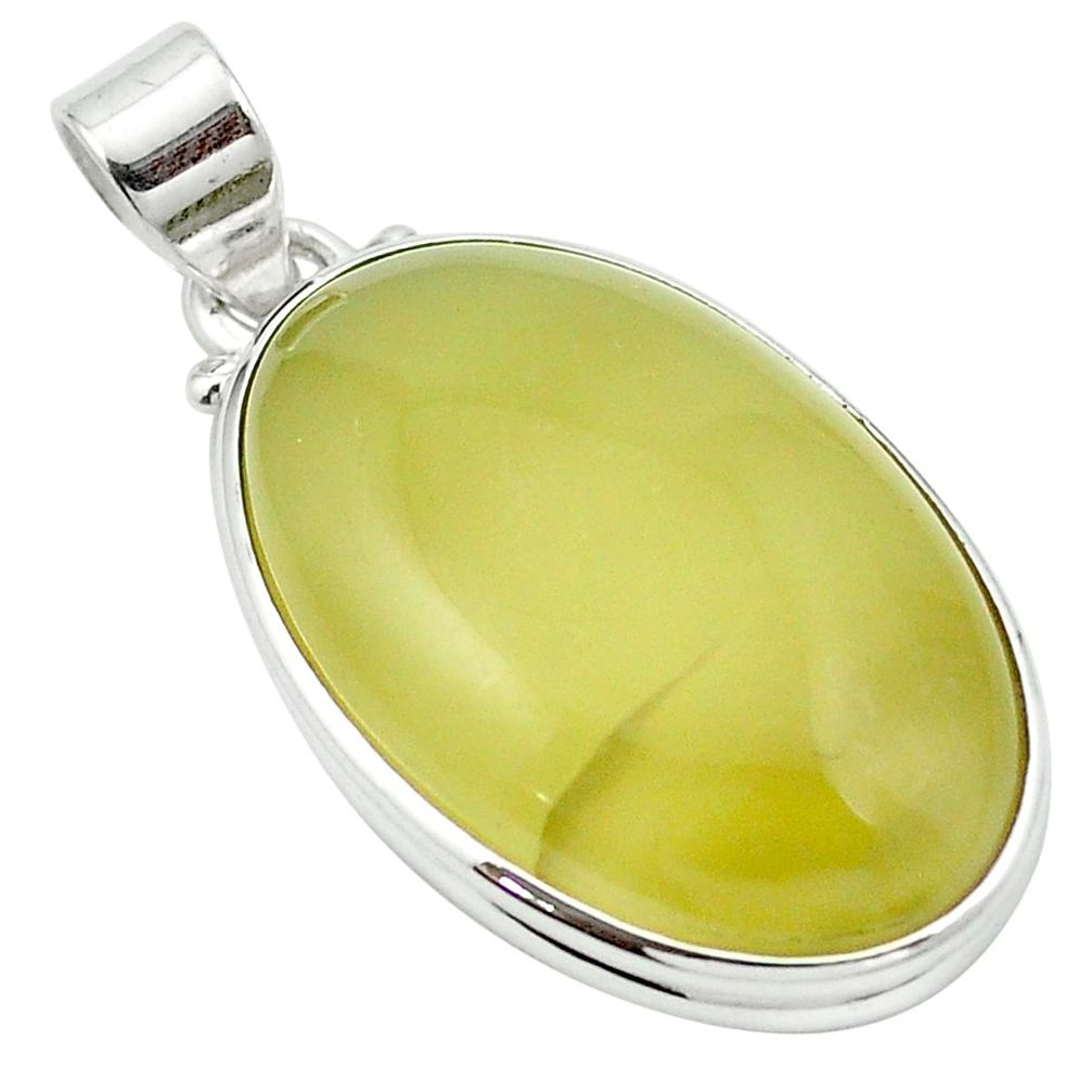 Natural olive opal 925 sterling silver pendant jewelry m53860