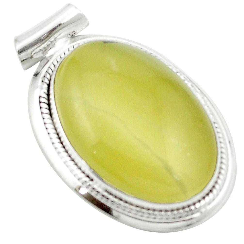 Natural olive opal 925 sterling silver pendant jewelry m53861