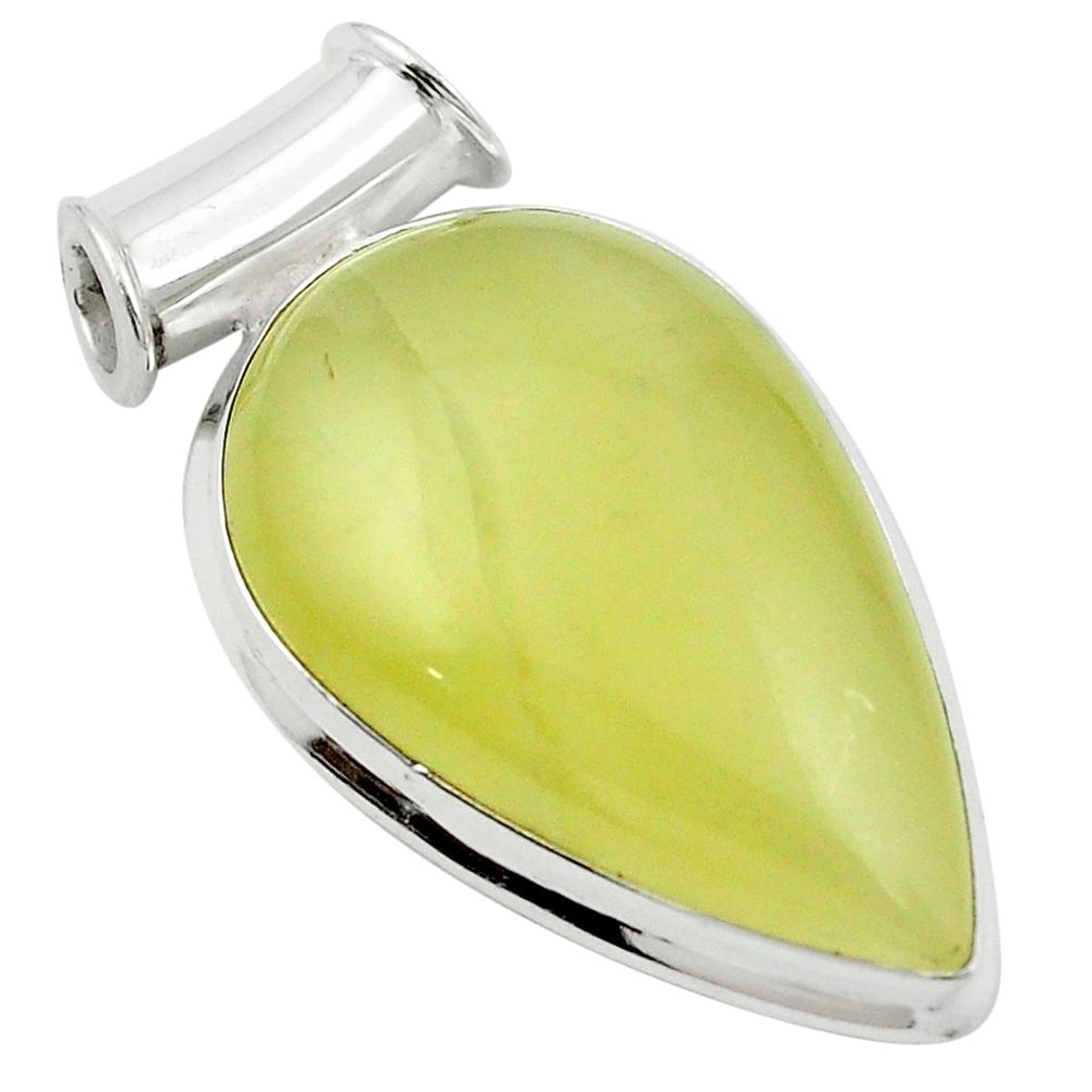 Natural olive opal 925 sterling silver pendant jewelry m53867