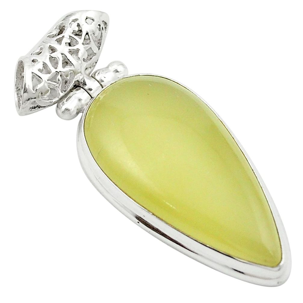 Natural olive opal 925 sterling silver pendant jewelry m53869